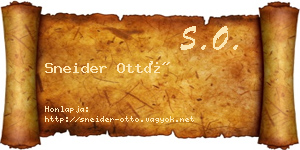 Sneider Ottó névjegykártya
